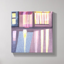 Regenachtige reflecties | Lofi Hedendaagse Waterve Canvas Afdruk