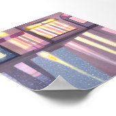 Regenachtige reflecties | Lofi Hedendaagse Waterve Poster (Hoek)