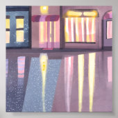 Regenachtige reflecties | Lofi Hedendaagse Waterve Poster (Voorkant)