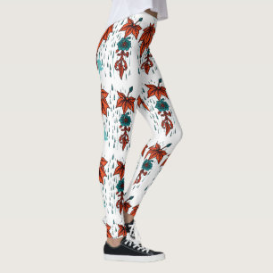 Regenachtige reflecties - Terracotta & Blauwgroen Leggings
