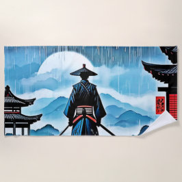 Regenachtige Samurai: Stille Waakzaamheid Strandlaken