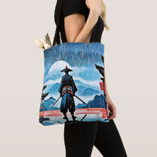 Regenachtige Samurai: Stille Waakzaamheid Tote Bag