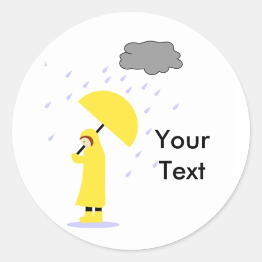 Regenachtige schooldag Sticker (Voorkant)