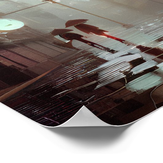 regenachtige stad poster (Hoek)