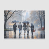 Regenachtige Stad Wandel Decoupage Tissuepapier (Voorkant)