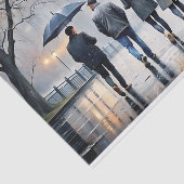 Regenachtige Stad Wandel Decoupage Tissuepapier (Detail)