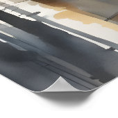 Regenachtige stad waterverf kunst poster (Hoek)