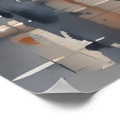 Regenachtige stad waterverf kunst poster (Hoek)