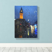 Regenachtige STADS nachten Canvas Afdruk (Insitu (Houten vloer))