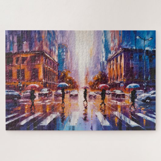 Regenachtige Stadspuzzel, 16"x 20", 520 stukken Legpuzzel (Horizontaal)