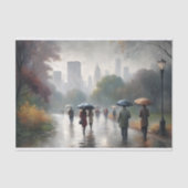 Regenachtige stadswandeling Central Park Decoupage Tissuepapier (Voorkant)