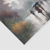 Regenachtige stadswandeling Central Park Decoupage Tissuepapier (Detail)