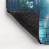 Regenachtige steeg van hologrammen muismat (Hoek)