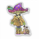 Regenachtige Vrienden Sticker (Voorkant)