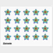 Regenboem Bloem Abstracte Kunst Ster Sticker (Vel)