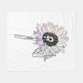 Regenboem Bloem Funky Kunst Fleece Deken (Voorkant (Horizontaal))