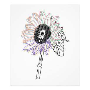 Regenboem Bloem Funky Kunst Foto Afdruk