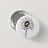 Regenboem Bloem Funky Kunst Ronde Button 3,2 Cm (Voorkant /achterkant)