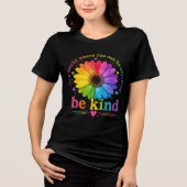 Regenboem Bloem Inspirerende Quote Tri-Blend Shirt (Voorkant)