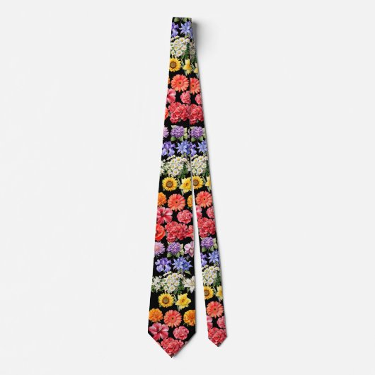 Regenboem Bloemen Bloemhalsband Stropdas (Voorkant)
