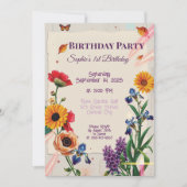 Regenboem Bloemen - Moderne Collage Kaart (Voorkant)