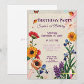 Regenboem Bloemen - Moderne Collage Kaart (Voorkant / Achterkant)