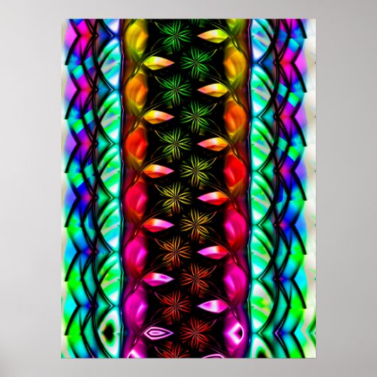 Regenboem Bloemen Paneel Poster (Voorkant)