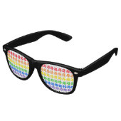 Regenboem Bloemen Retro Zonnebril (Gekanteld)