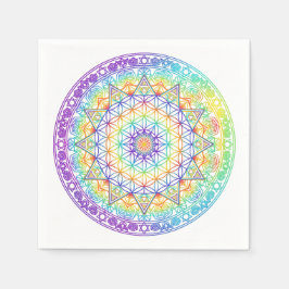 Regenboem Levensbloem Mandala Servet
