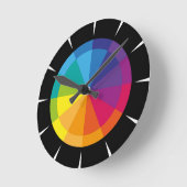 Regenbogen auf Schwarz Ronde Klok (Hoek)