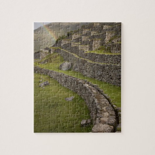 Regenbogen boven de landbouwterrassen, Machu Legpuzzel (Verticaal)