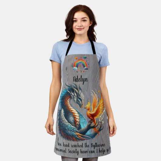 Regenbogen, Draken, Vogel en Paranormale Samenlevi Schort (Gedragen)