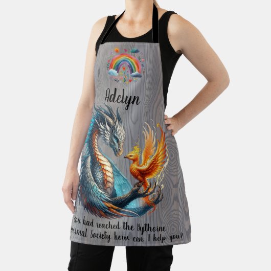 Regenbogen, Draken, Vogel en Paranormale Samenlevi Schort (Insitu)