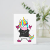 Regenbogen Einhorn Rocker Briefkaart (Staand voorkant)