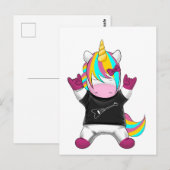 Regenbogen Einhorn Rocker Briefkaart (Voorkant / Achterkant)