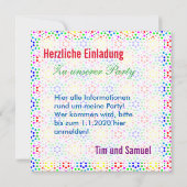 Regenbogen Einladung Kaart (Achterkant)