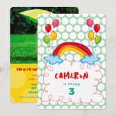 Regenbogen en ballonnen Foto Kind's Verjaardagsfee Kaart (Voorkant / Achterkant)