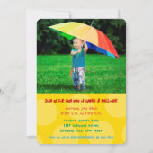 Regenbogen en ballonnen Foto Kind's Verjaardagsfee Kaart (Achterkant)