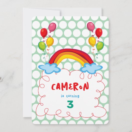 Regenbogen en ballonnen Foto Kind's Verjaardagsfee Kaart (Voorkant)