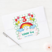 Regenbogen en ballonnen Kind verjaardagsfeestje gu Vierkante Sticker (Envelop)