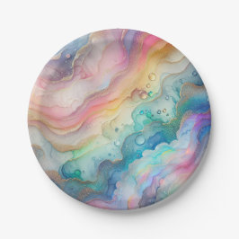 Regenbogen en Bellen Papieren Feestborden & -komme Bordje