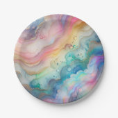 Regenbogen en Bellen Papieren Feestborden & -komme Papieren Bordje (Voorkant)