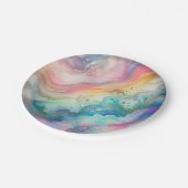 Regenbogen en Bellen Papieren Feestborden & -komme Papieren Bordje (Gekanteld)