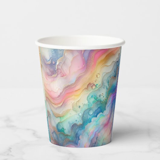 Regenbogen en bubbels Papier & Party Borden Papieren Bekers (Achterkant)