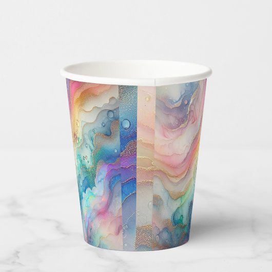 Regenbogen en bubbels Papier & Party Borden Papieren Bekers (Rechts)