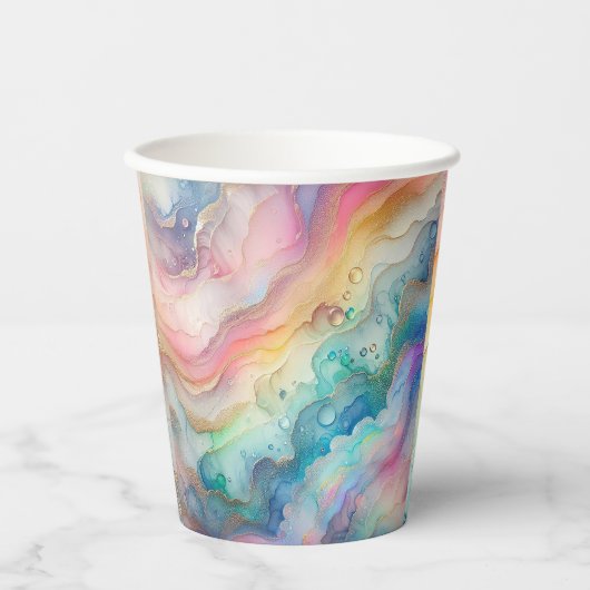 Regenbogen en bubbels Papier & Party Borden Papieren Bekers (Voorkant)