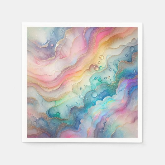 Regenbogen en bubbels Papier & Party servetten (Voorkant)