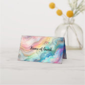 Regenbogen en bubbels Party Paper Place Card Plaatskaartje (Voorkant)