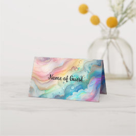 Regenbogen en bubbels Party Paper Place Card Plaatskaartje