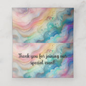 Regenbogen en bubbels Party Paper Place Card Plaatskaartje (Binnenkant ongevouwen)